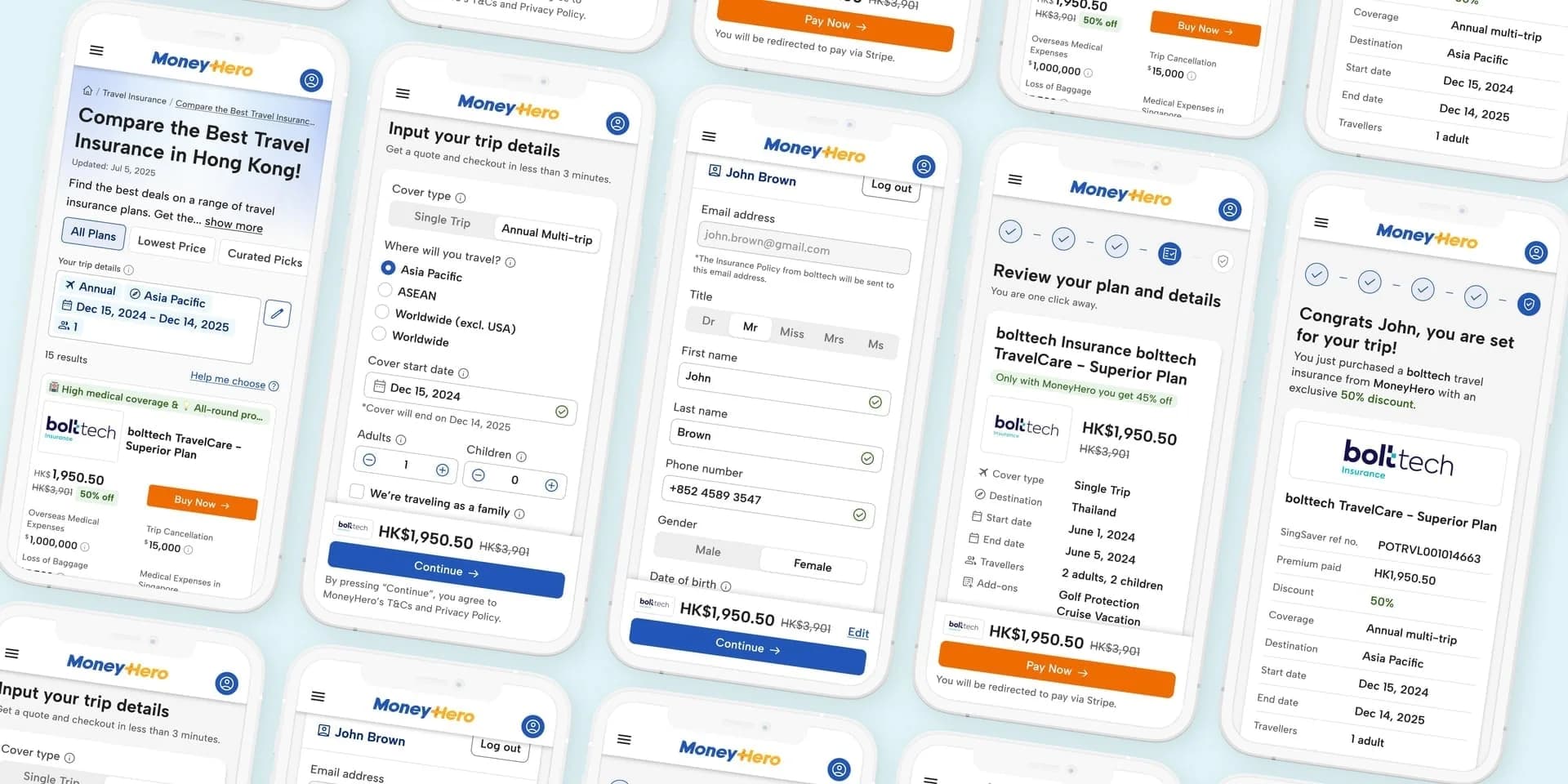 SingSaver travel insurance — performance design improving conversion across Singapore and Hong Kong