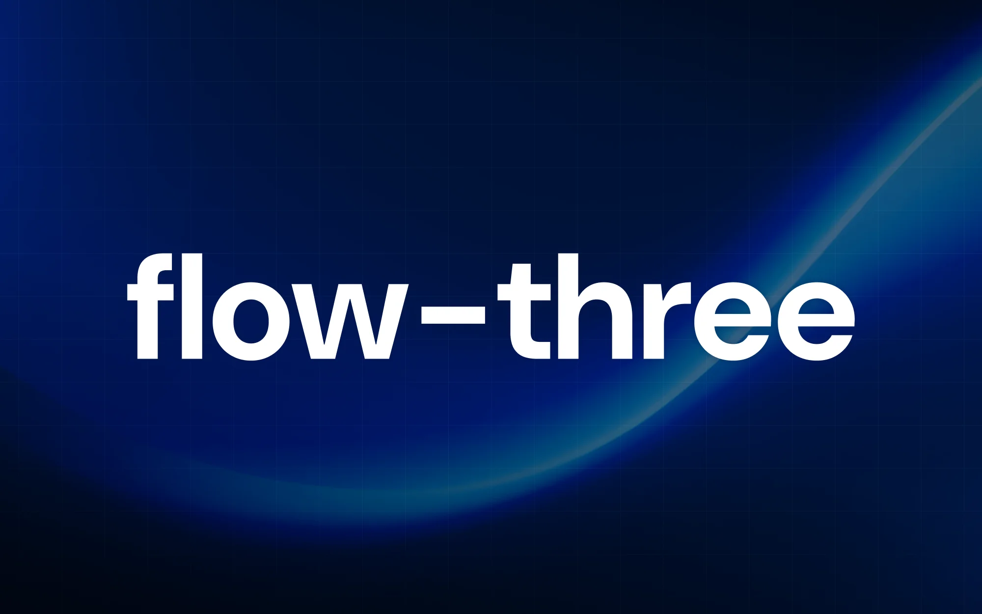 flow-three wordmark on dark background, performance design consultancy Singapore