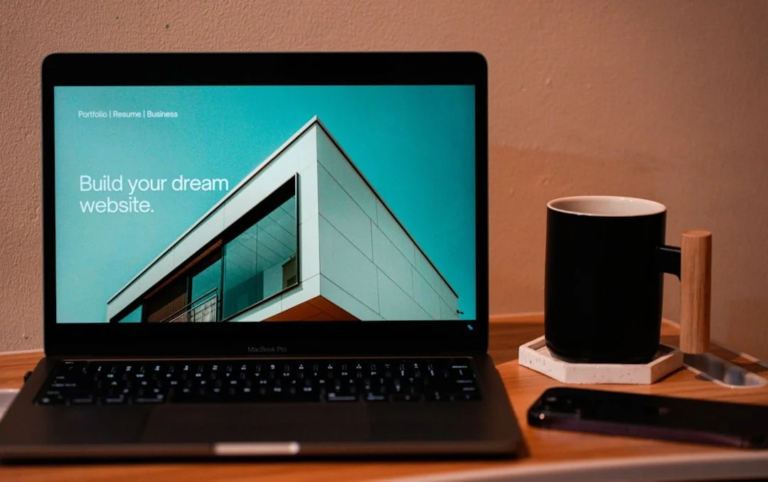 Laptop computer on a wooden desk, a clean interface with unknown conversion performance